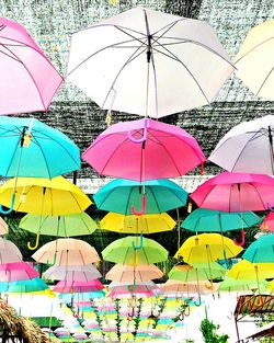 Multi colored umbrellas