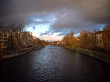 View of river with buildings in background