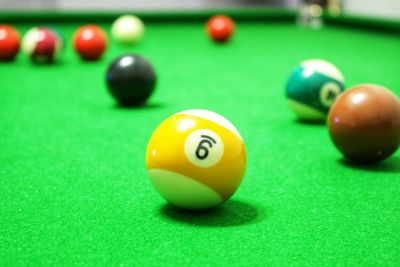 Close-up of balls on table