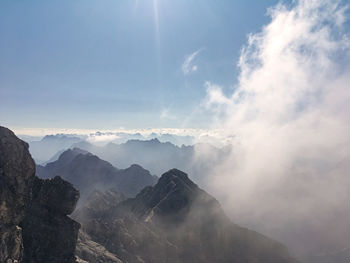 Scenic view of mountains against sky