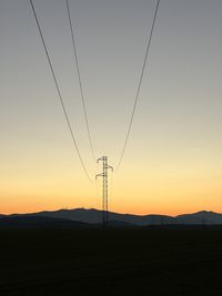 Sunset under power line