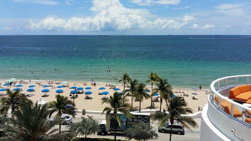 High angle view of beach