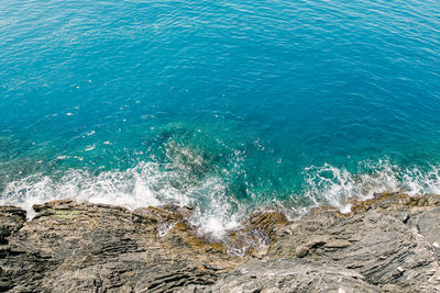 High angle view of sea shore