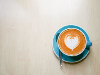 Directly above shot of coffee on table