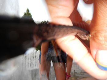 Cropped image of hand holding glass