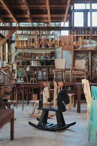 Chairs and table at workshop
