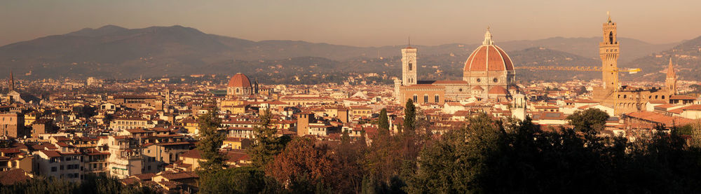 High angle view of townscape against sky