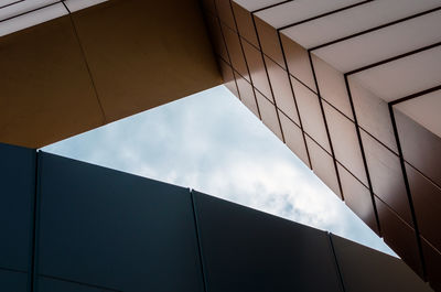 Low angle view of modern building against sky