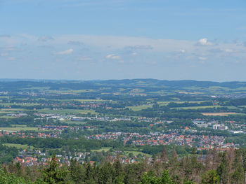 High angle view of townscape against sky