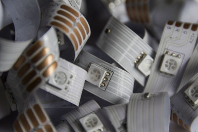 Close-up of tangled computer cable