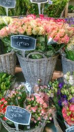 Variety of fruits for sale in market