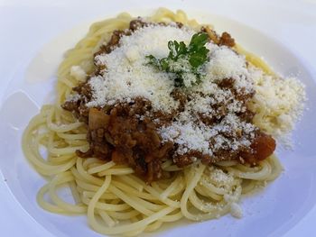 Close-up of food served in plate