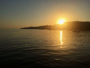 Scenic view of sea during sunset