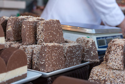 Close-up of dessert on table