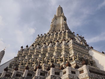 Low angle view of temple building against sky