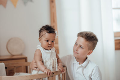 Portrait of boy looking at camera