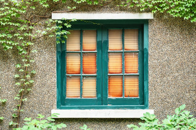 Closed door of building