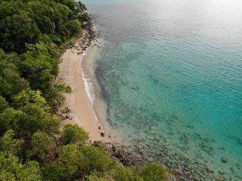 High angle view of sea against sky