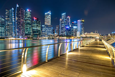 Illuminated city at night