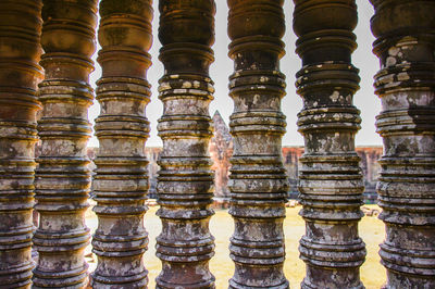 Architectural columns in row