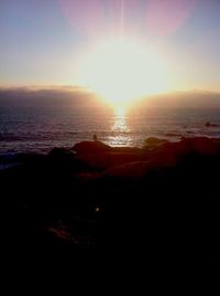 Scenic view of sea at sunset