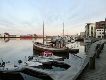 Boats in harbor