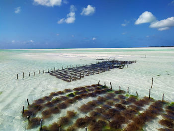 Scenic view of beach against sky