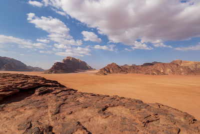 Scenic view of desert against sky