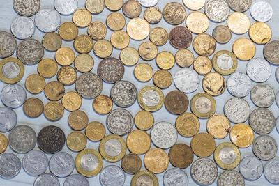 Full frame shot of coins