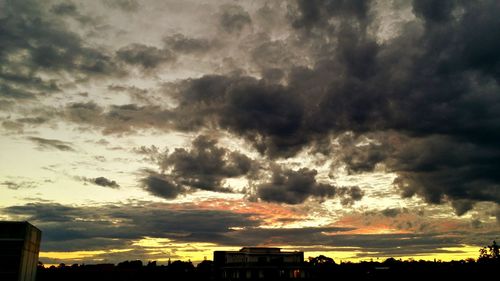 Scenic view of cloudy sky at sunset