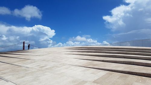 Man on steps against sky