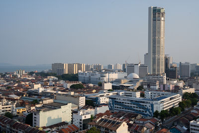 View the city of georgetown on penang in malaysia southeast asia