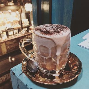 Close-up of coffee on table