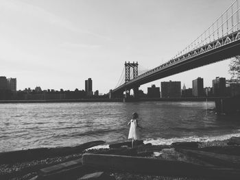 Bridge over river in city