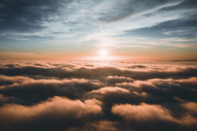 Scenic view of cloudscape against sky during sunset