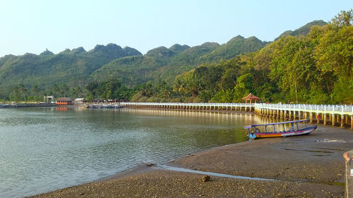 Scenic view of lake against mountains