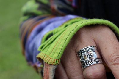 Close-up of woman hand