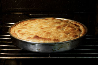 High angle view of bread in container