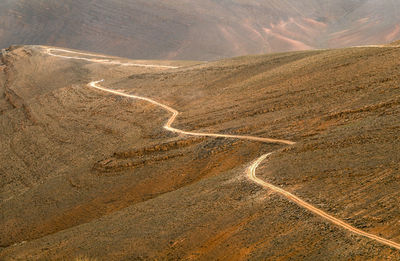 High angle view of road on mountain