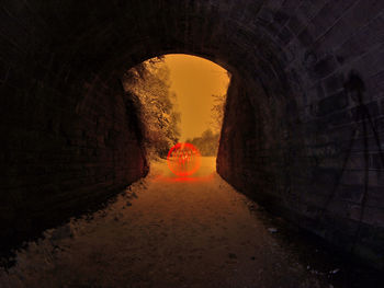 Road passing through tunnel