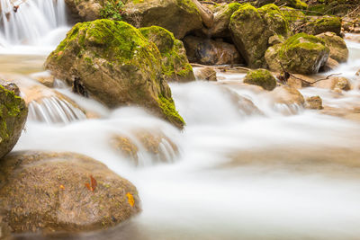 Scenic view of waterfall