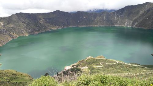 Scenic view of lake and mountains