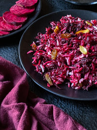 Beetroot rice closeup 