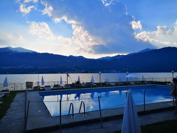 Scenic view of swimming pool against sky