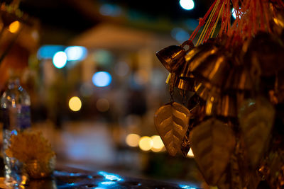 Close-up of illuminated christmas lights