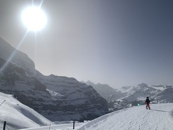 Woman skiing during winter