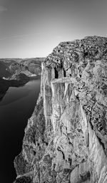 Scenic view of preikestolen against sky