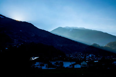 Scenic view of mountains against sky