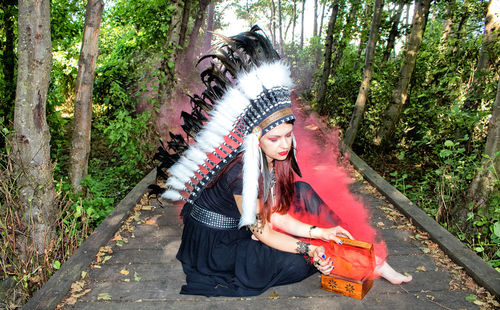 Woman in a forest