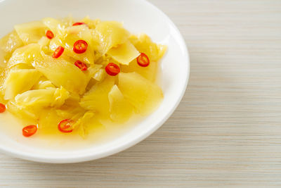 Close-up of food in bowl on table